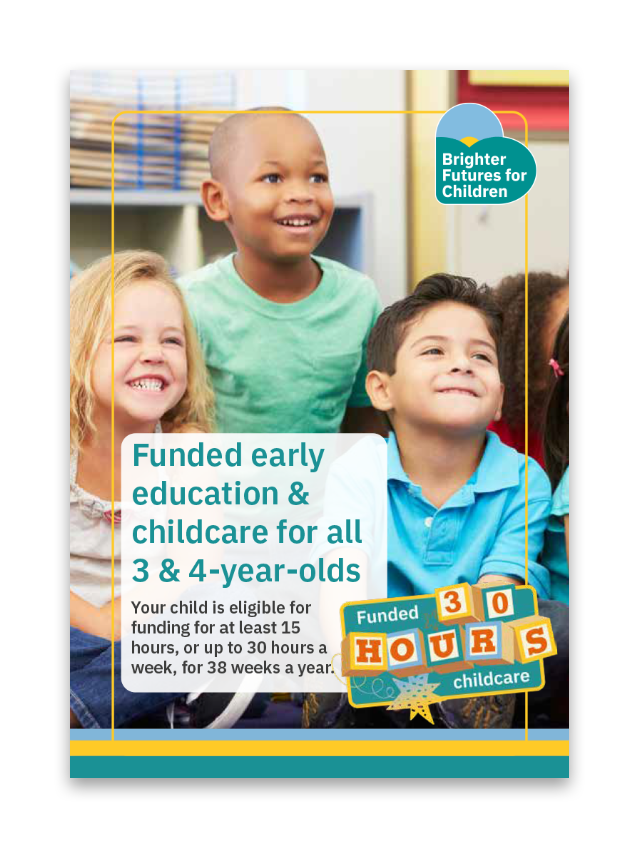 Picture of the front cover of the 3-4-year-olds funded childcare booklet