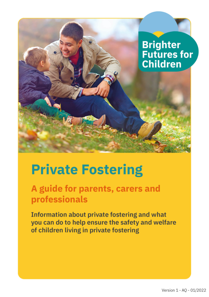 Private fostering - guide for working with children front cover